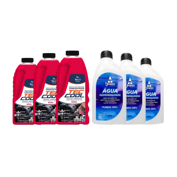 Kit troca de liquido do arrefecimento Tec cool + Tirreno (radiador)