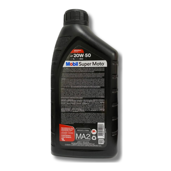 1Lt Lubrificante Mobil 20W50 4T Super Moto – Óleo Mineral para Motos - Imagem 2
