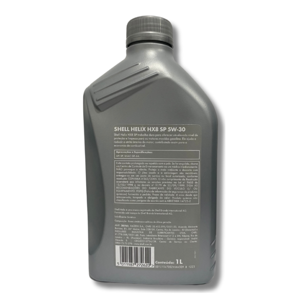 1Lt Lubrificante Shell Helix HX8 5W30 SN – Óleo Sintético - Imagem 2